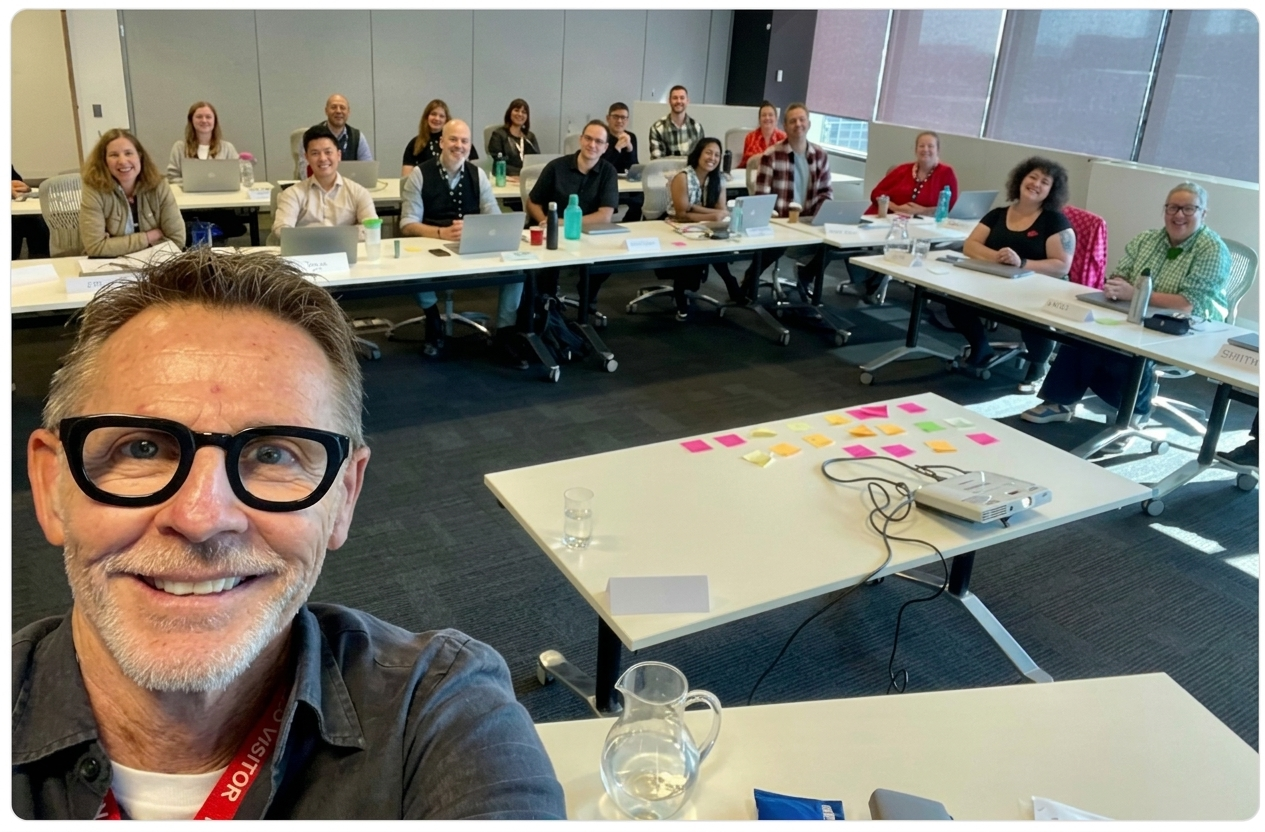Grant Doyle running an in-person plain English and editing workshop with the ACNC comms and policy team